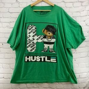 Vibes Hustle Green T-shirt Bear Mens Sz 4XL